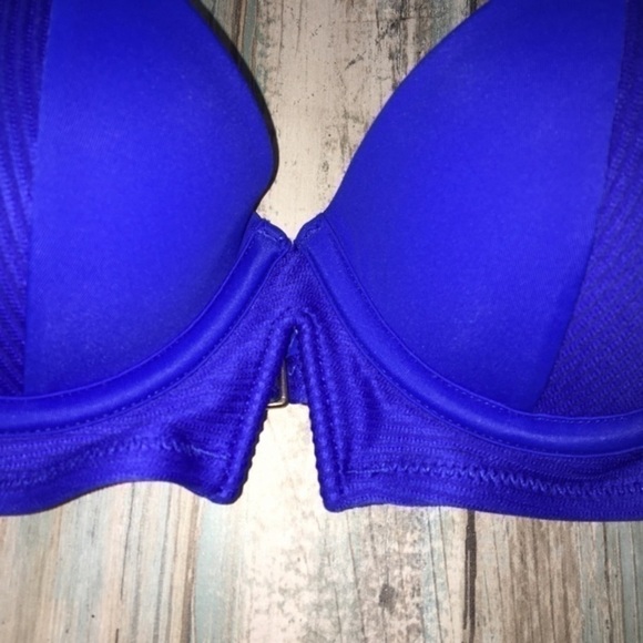 NWT Shade & Shore Cabana Blue Push Up Bikini Top - Picture 4 of 8